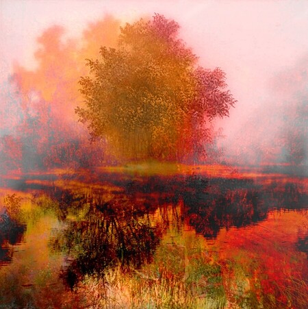 Une nouvelle aube 60x60 cm Encre pigment sur sortie fine art