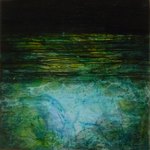 "Connemara 1" 100 x 100 cm, acrylique et liants sur plexi