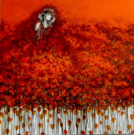 Souffle de vie 100x100cm Acrylique sur plexiglass